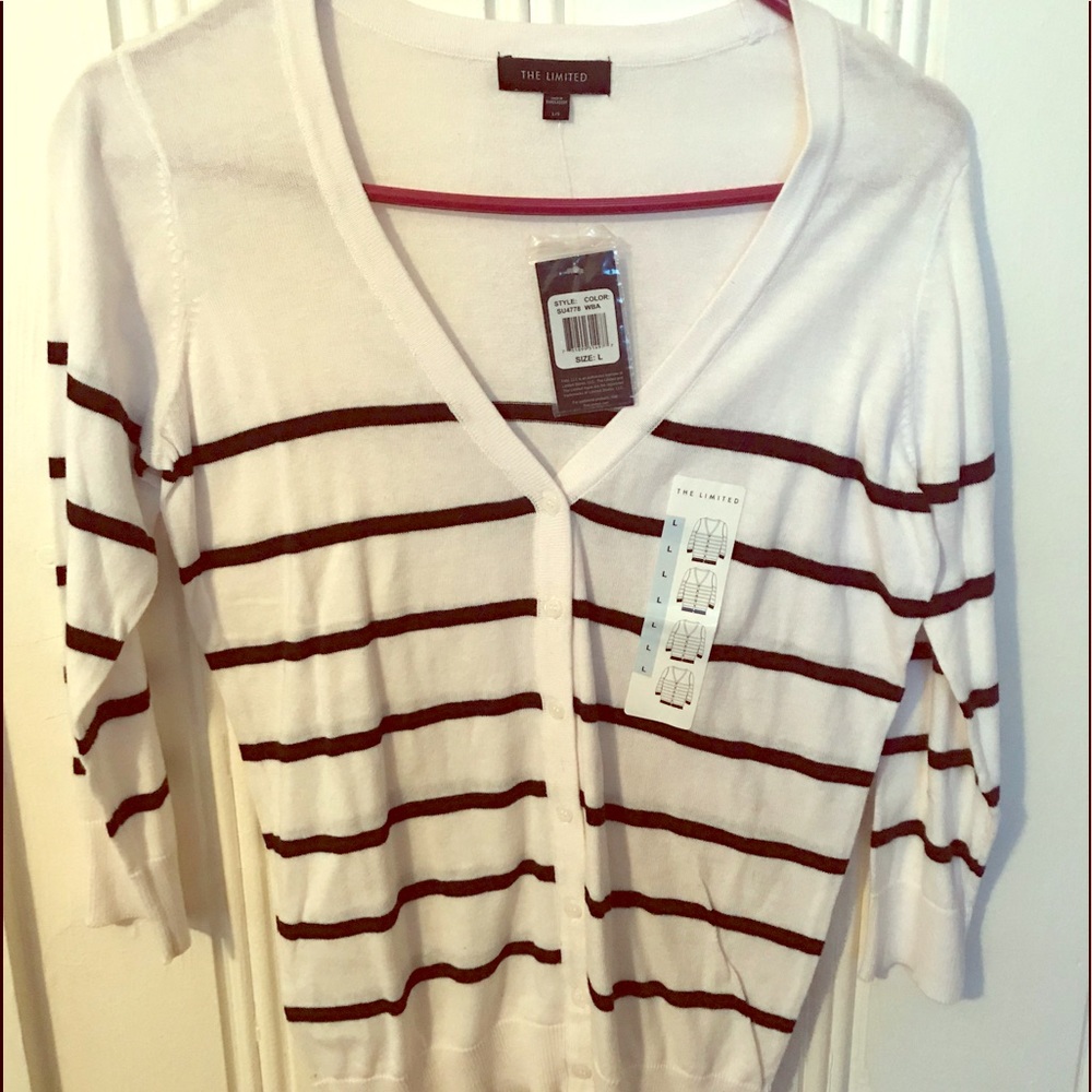 Limited Cardigan NWT black and white striped